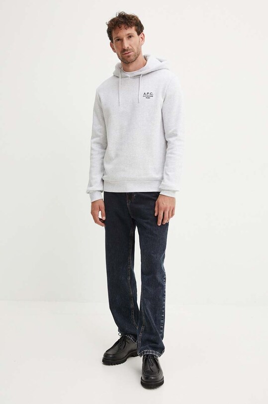 A.P.C. bluza hoodie standard rue madame GOTS COHBV.M27914 gri SS25