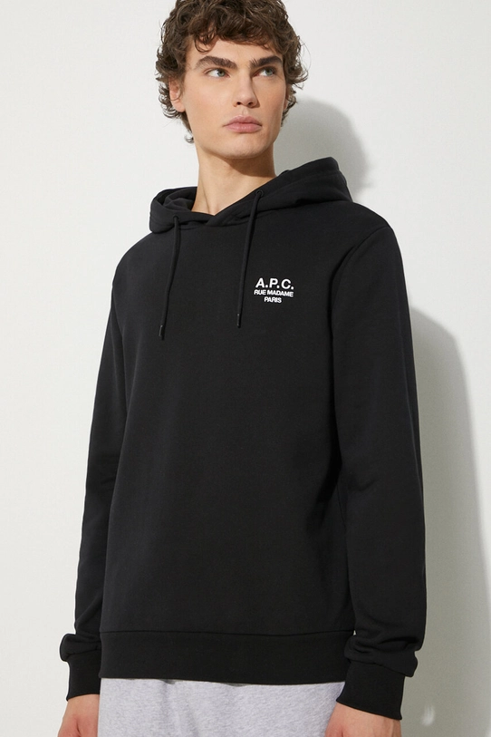 A.P.C. bluza hoodie standard rue madame GOTS czarny COHBV.M27914