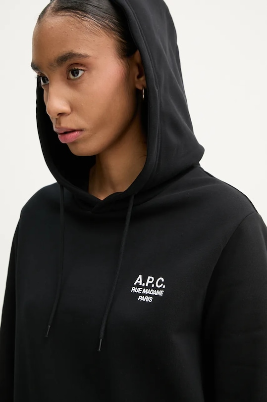 Кофта A.P.C. hoodie standard rue madame GOTS чорний COHBV.M27914