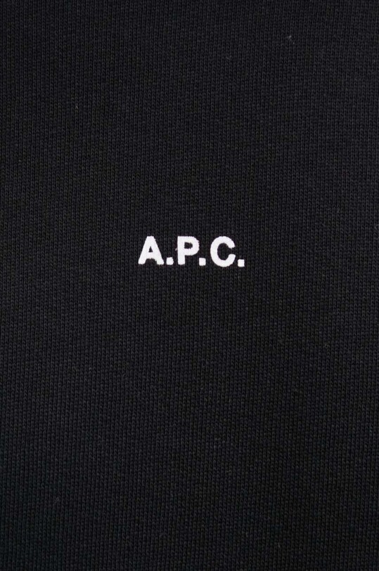 A.P.C. hanorac de bumbac hoodie boxy micro logo GOTS COHBX.H27911 negru