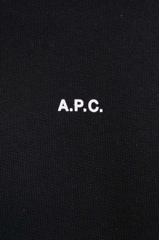 A.P.C. bluza bawełniana hoodie boxy micro logo GOTS COHBX.H27911 czarny
