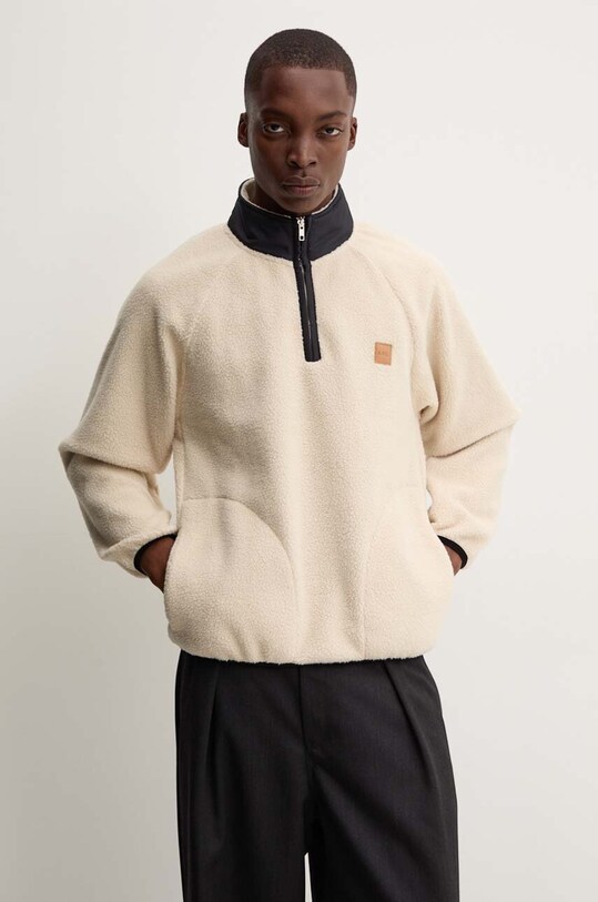 Флісова кофта A.P.C. sweat island без капюшона бежевий PSAIF.M27845
