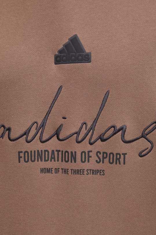 Bavlnená mikina adidas Brand Love IW3534 hnedá