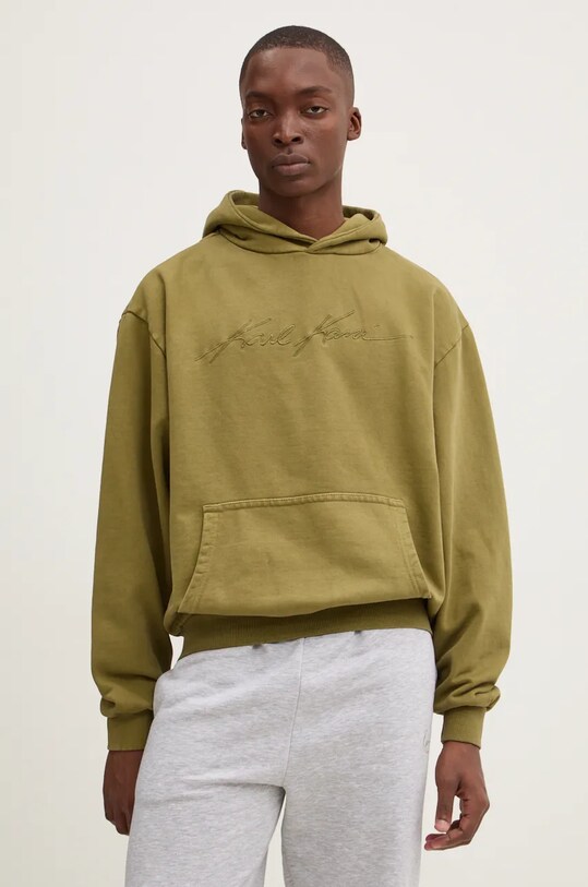 Karl Kani hanorac de bumbac imprimeu verde 60210113