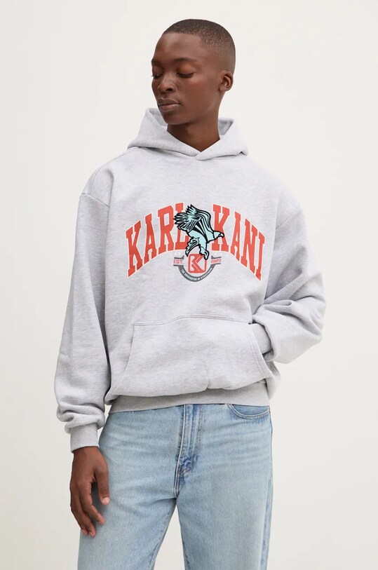 Кофта Karl Kani з капюшоном сірий 60210116