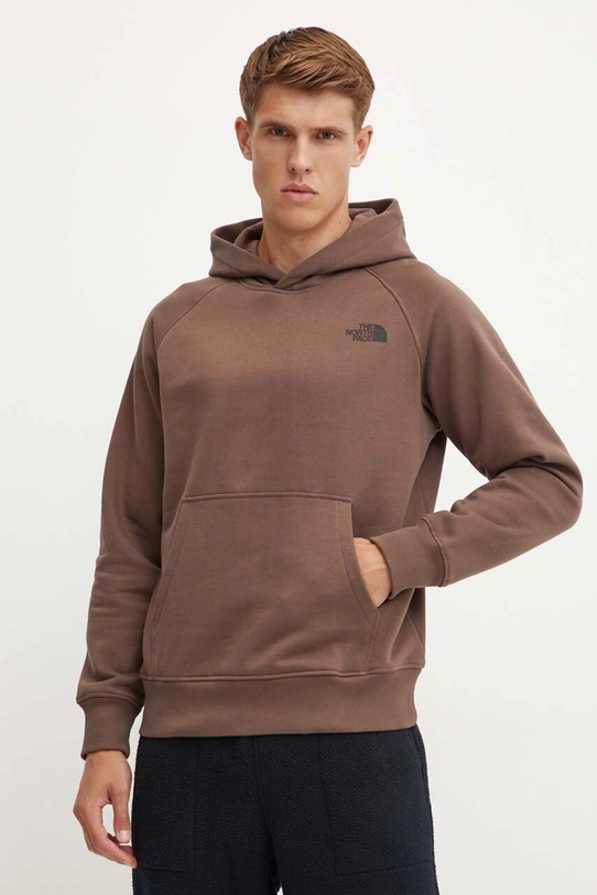 Суичър The North Face Raglan Redbox Hoodie изчистен кафяв NF0A89F91OI1