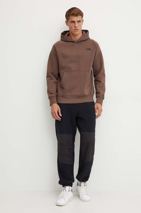 Μπλούζα The North Face Raglan Redbox Hoodie NF0A89F91OI1 καφέ AW24