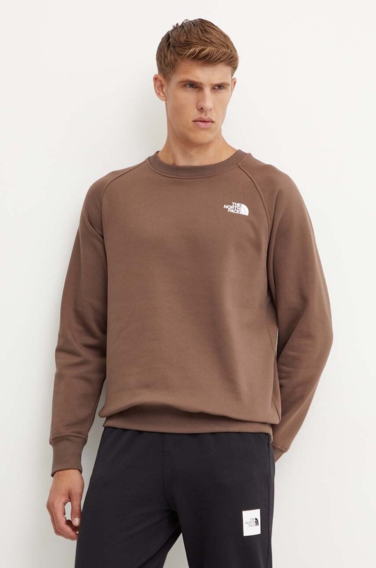 The North Face bluza Raglan Redbox Crew pozostałe brązowy NF0A89FA1OI1