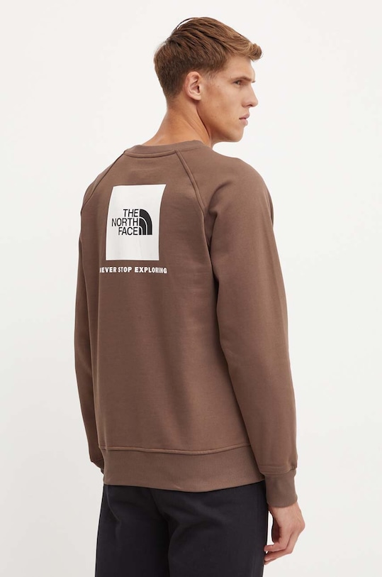Odzież The North Face bluza Raglan Redbox Crew NF0A89FA1OI1 brązowy