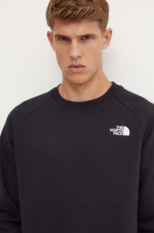 The North Face bluza Raglan Redbox Crew negru NF0A89FAJK31