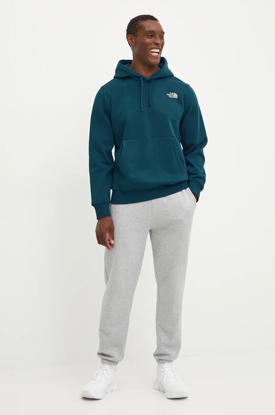 Суичър The North Face Hoodie Topographic NF0A89DS1NO1 тюркоазен AW24