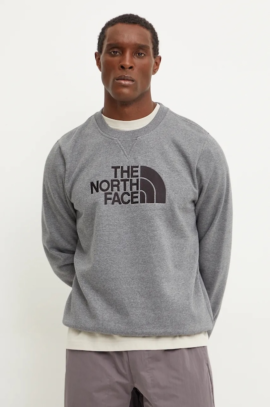 The North Face bluza Drew Peak aplikacja szary NF0A89EKDYY1