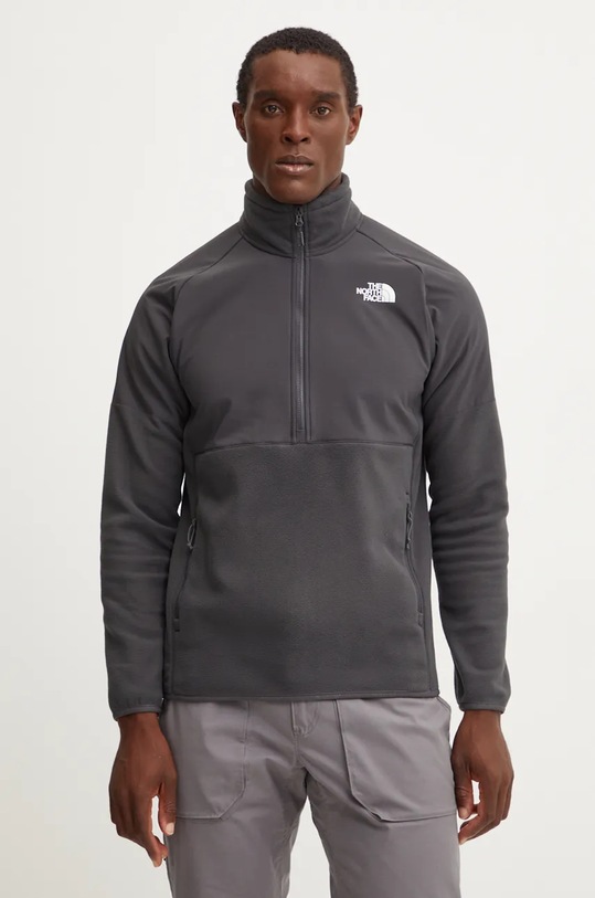 Sportovní mikina The North Face Glacier Heavyweight bez kapuce šedá NF0A89JH03B1