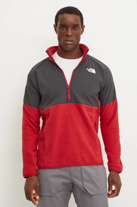 Sportovní mikina The North Face Glacier Heavyweight bez kapuce červená NF0A89JH86O1