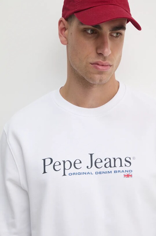 Хлопковая кофта Pepe Jeans SEAN белый PM582699