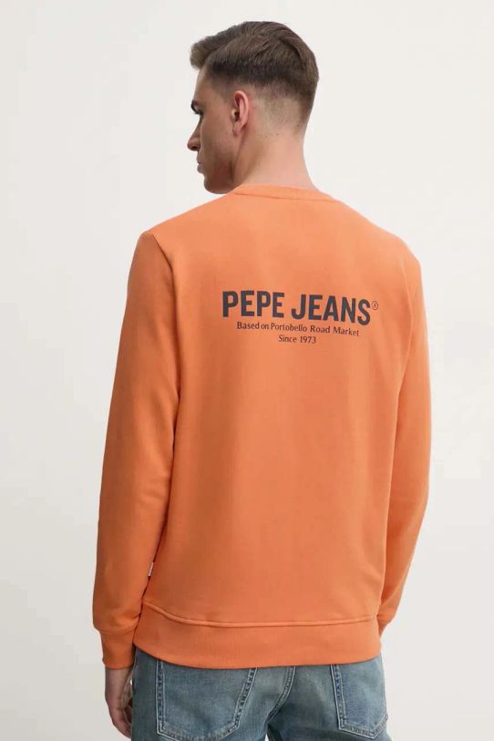 Mikina Pepe Jeans SAM CREW melanž oranžová PM582703