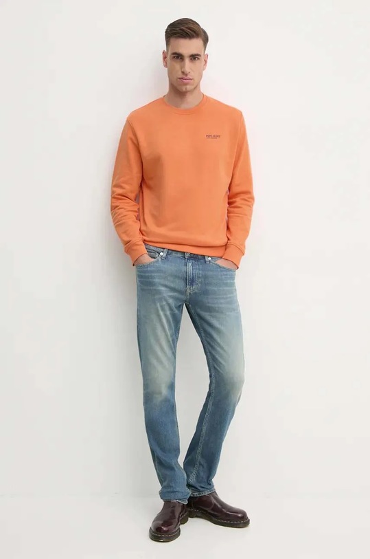 Pepe Jeans bluza SAM CREW PM582703 pomarańczowy AW24
