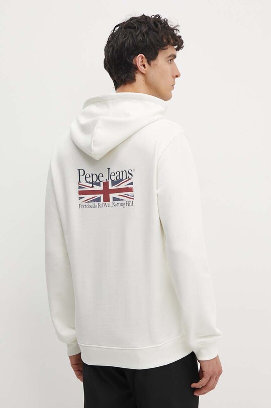 Хлопковая кофта Pepe Jeans SEDRIC P с капюшоном белый PM582710