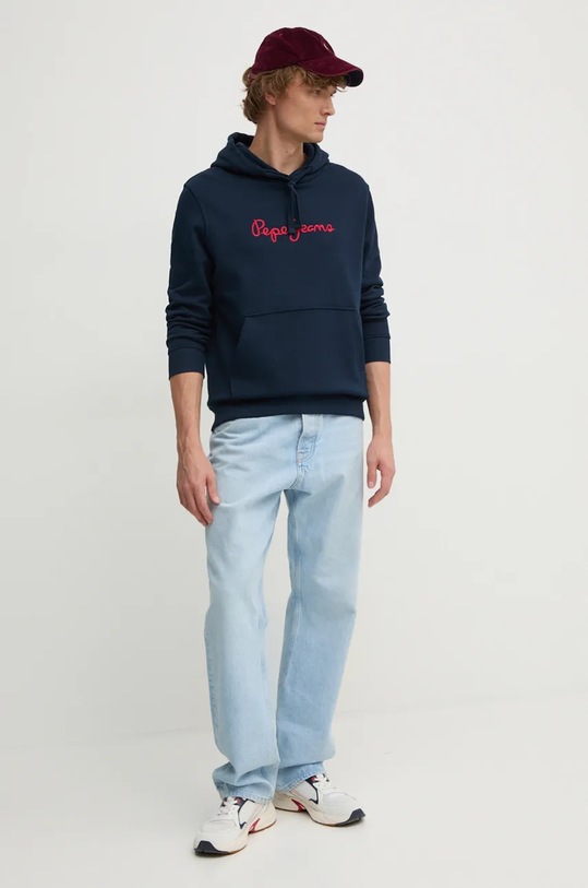 Bavlnená mikina Pepe Jeans NEW JOE HOODIE PM582716 tmavomodrá AW24