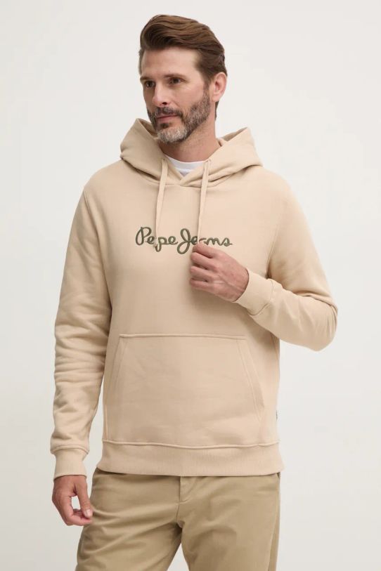 Бавовняна кофта Pepe Jeans NEW JOE HOODIE бежевий PM582716