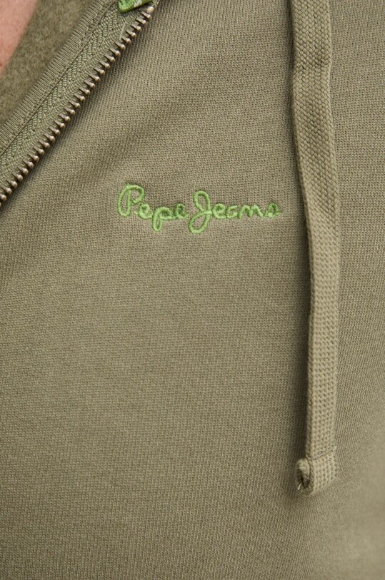 Pepe Jeans hanorac de bumbac NEW JOE ZIP PM582717 verde