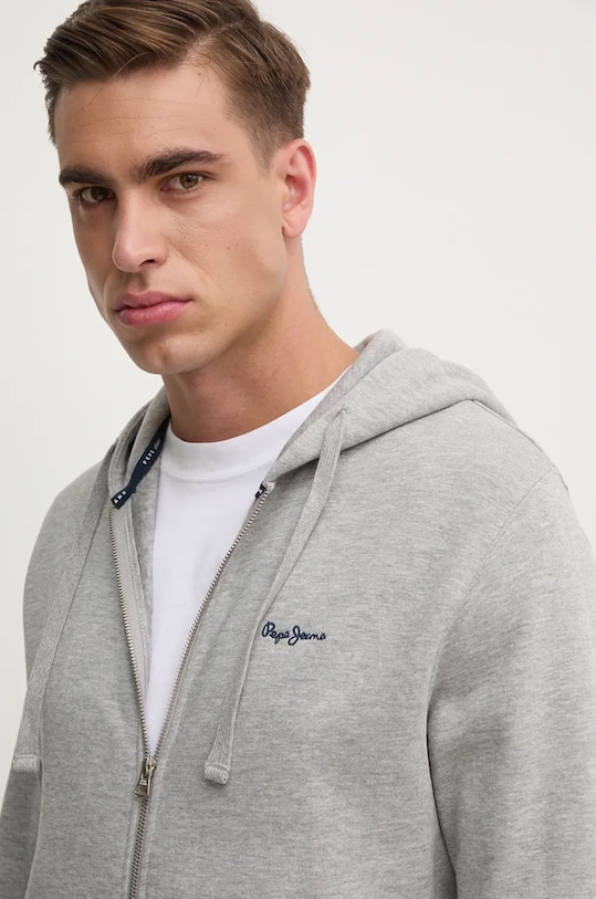 Pamučna dukserica Pepe Jeans NEW JOE ZIP siva PM582717