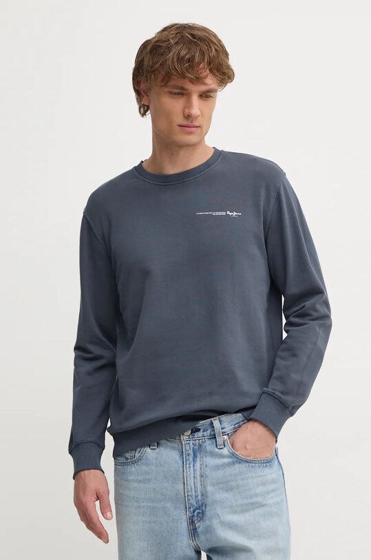 Бавовняна кофта Pepe Jeans DAVY CREW бавовна сірий PM582740