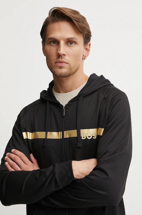 Bavlněná mikina BOSS černá 50527451