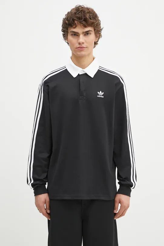 adidas Originals cotton longsleeve top Adicolor relaxed black IZ4806