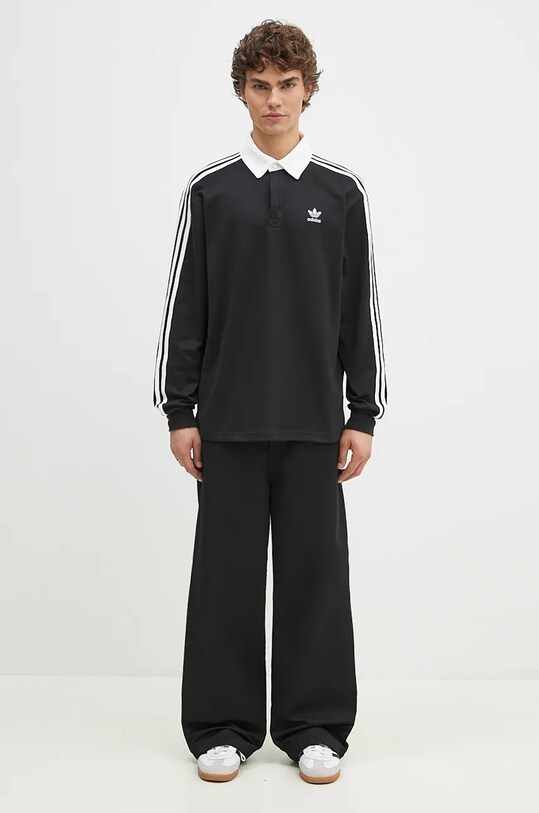 adidas Originals longsleeve din bumbac Adicolor IZ4806 negru