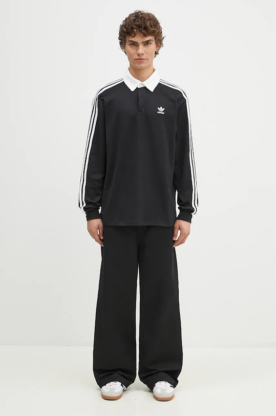 adidas Originals cotton longsleeve top Adicolor IZ4806 black