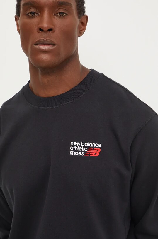 New Balance hanorac de bumbac negru MT41547BK