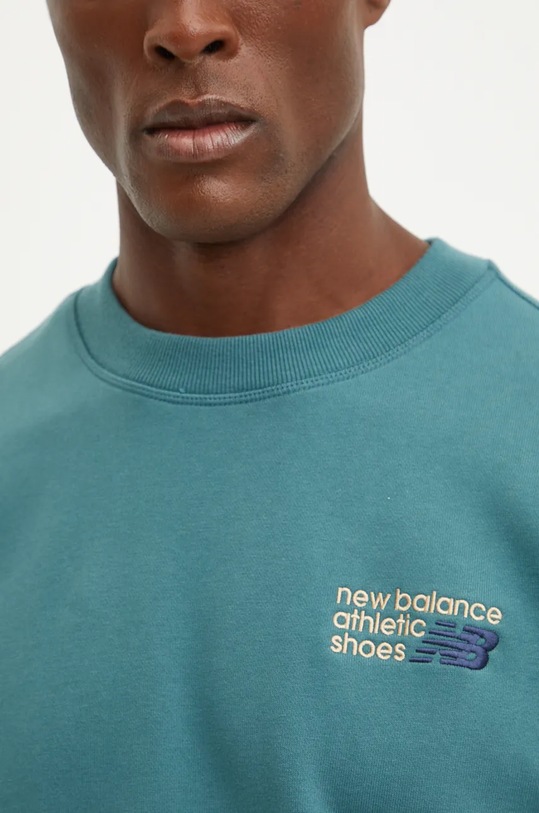 Pamučna dukserica New Balance MT41547NUS zelena