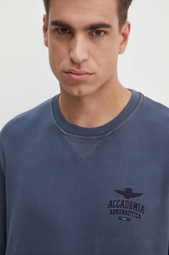 Bavlněná mikina Aeronautica Militare bez kapuce modrá FE1924F560