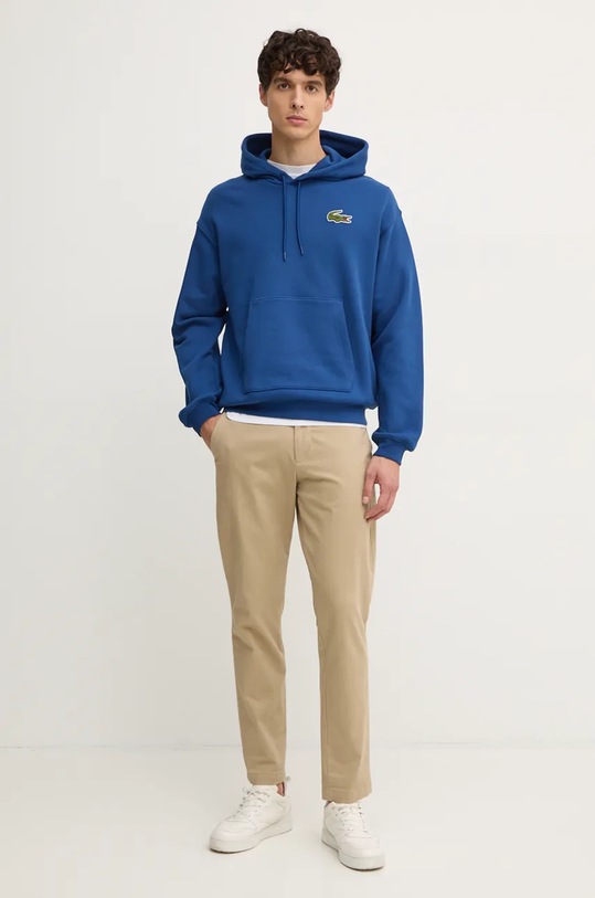 Бавовняна кофта Lacoste SH2754 блакитний AW24