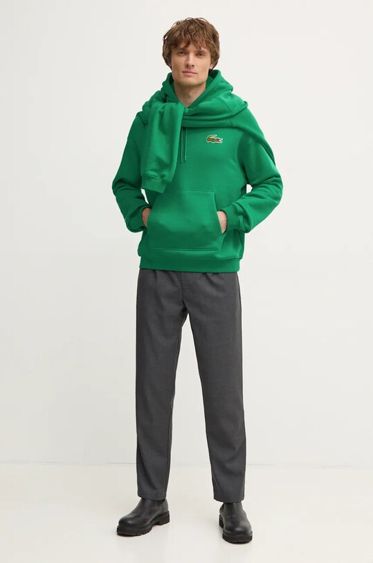 Хлопковая кофта Lacoste SH2754 зелёный AW24