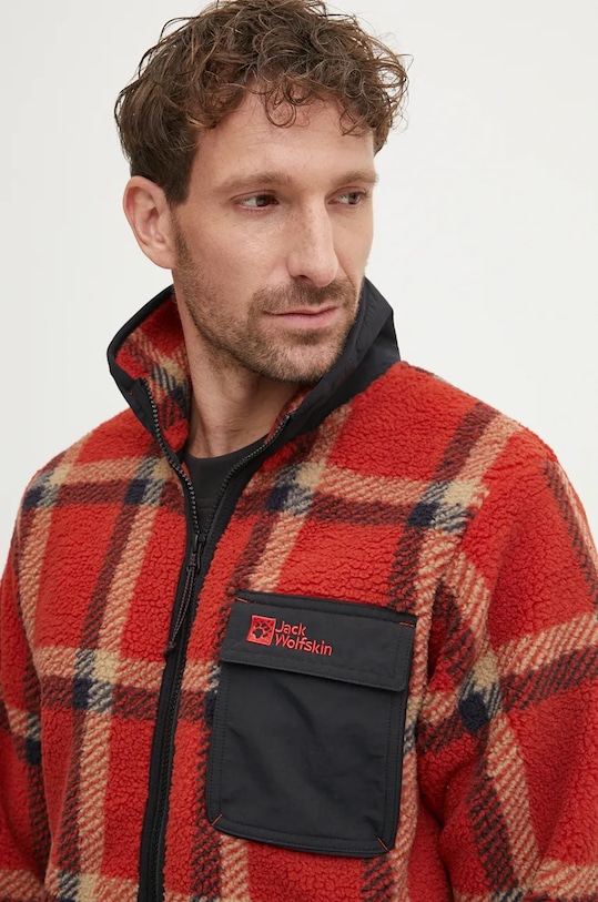 Mikina Jack Wolfskin Felslicht Check červená A60058