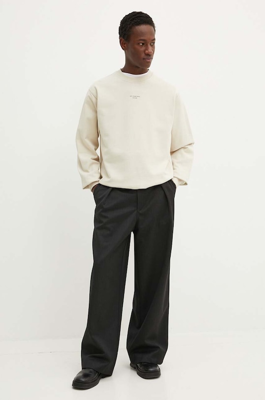 Drôle de Monsieur hanorac de bumbac PERM.SW148.CO127.MT bej AW24