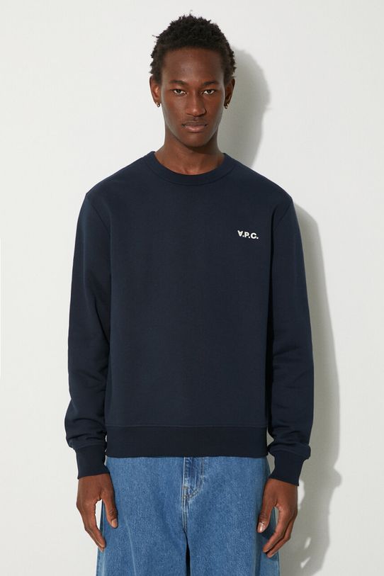 A.P.C. bluza bawełniana Boxy Petit Vpc gładkie granatowy COHBR.H27916.TIQ