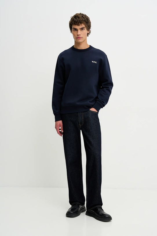 A.P.C. bluza bawełniana Boxy Petit Vpc COHBR.H27916.TIQ granatowy AW24