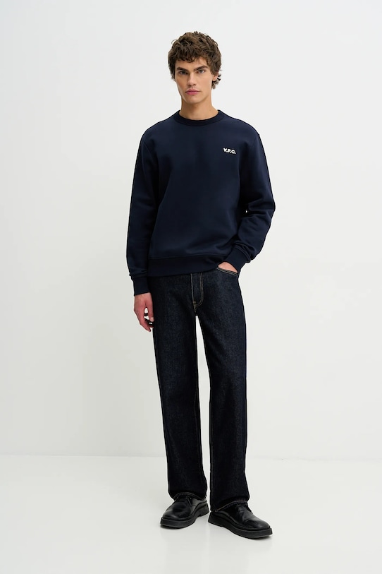 A.P.C. bluza bawełniana Boxy Petit Vpc COHBR.H27916.TIQ granatowy AW24