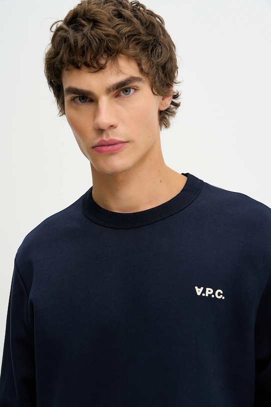 A.P.C. bluza bawełniana Boxy Petit Vpc granatowy COHBR.H27916.TIQ