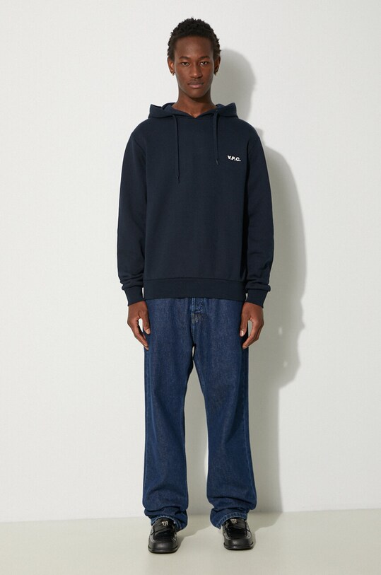 A.P.C. felpa in cotone Boxy Petit Vpc COHBR.H27917.TIQ blu navy AW24