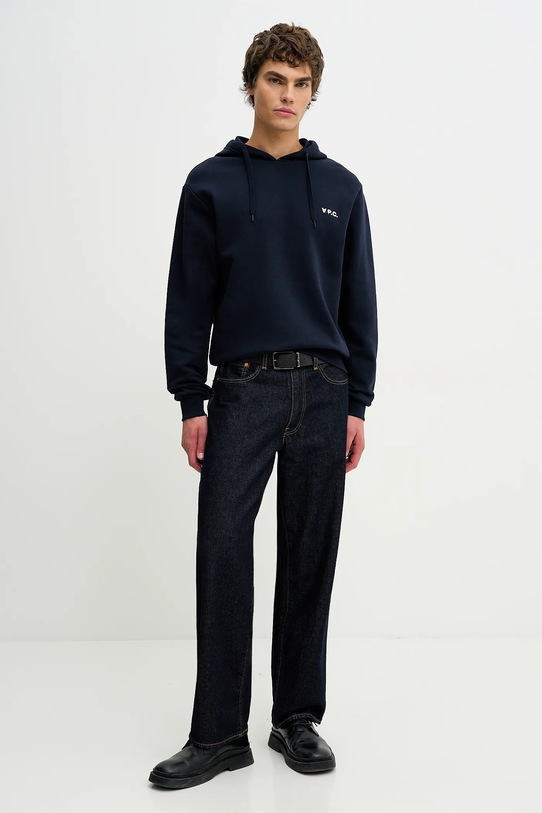 A.P.C. bluza bawełniana Boxy Petit Vpc COHBR.H27917.TIQ granatowy AW24