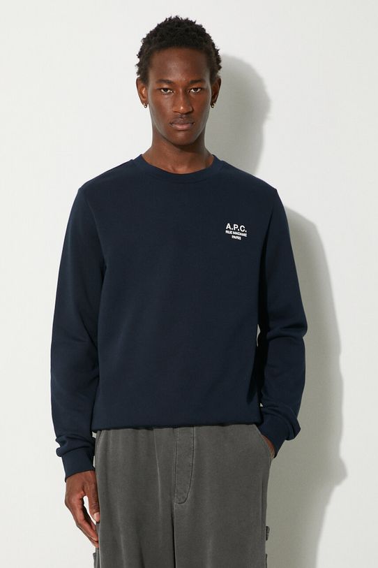 Суичър A.P.C. Standard Rue Madame Gots изчистен тъмносин COHBV.M27913.TIQ