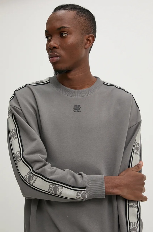 HUGO hanorac de bumbac x RACING BULLS gri 50530452