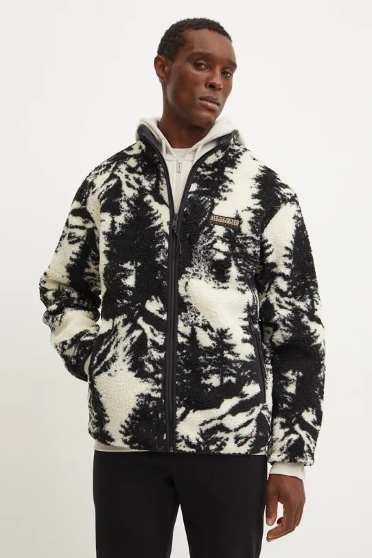 Napapijri hanorac fleece T-Argient cu modele negru NP0A4HZJF9R1