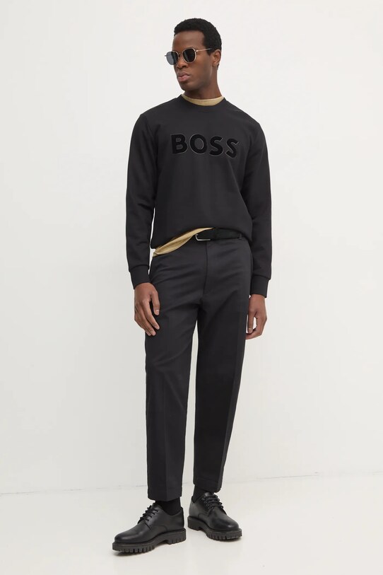 BOSS hanorac de bumbac 50524360 negru NC24