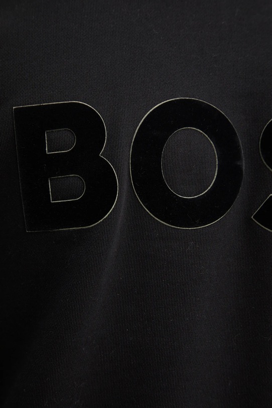 Βαμβακερή μπλούζα BOSS 50524360 μαύρο
