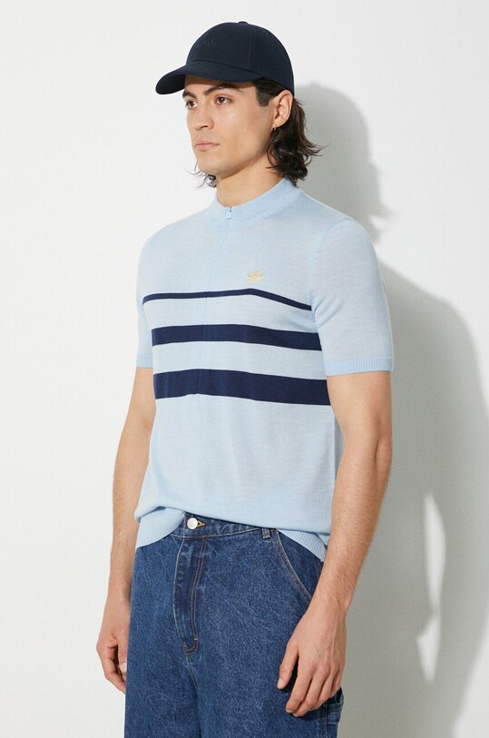 Шерстяная футболка adidas Originals Premium Top голубой IY9956